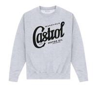 (XL, Heather Grey) Castrol Unisex Adult Registered Script Sweatshirt