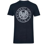 (XL, Heather Navy) Marvel Mens Shield T-Shirt