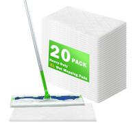 XL Heavy Duty Disposable Wet Mop Refills Compatible with Swiffer Sweeper XL Mop,Extra Large Multi-Surface Floor Cleaning Pads for Tile, Hardwood & Laminate Floors, 20 Pack