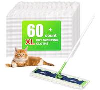 XL Heavy Duty Dry Sweeping Cloths for Swiffer Sweeper Mop, Microfiber Duster Mop Pads Refills for Cleaning Hardwood Floor Dust and Pet Hair, Disposable (60)