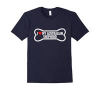 (XL) I Heart Love My Australian Shepherd Cute Dog Bone T-Shirt-Father's Day