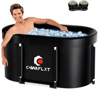 Ice Bath Tub for Athletes,129 GAL XL Large Portable Cold Plunge Tub with Cover, Cold Water Therapy Recovery Hot Tub Bathtub at Home Gyms Outdoor Use,Extra Ice Massage Balls Include,46"L x 22"W x 23"H