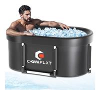 Ice Bath Tub for Athletes,129 GAL XL Large Portable Cold Plunge Tub with Cover, Cold Water Therapy Recovery Hot Tub Bathtub at Home Gyms Outdoor Use,Extra Ice Massage Balls Include,46"L x 22"W x 23"H