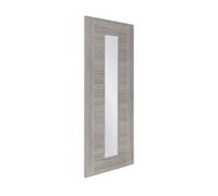 Xl Joinery Internal Laminate White Grey Palermo With Clear Glass Door - 2040 X 726 X 40mm