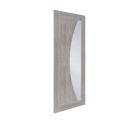 Xl Joinery Internal Laminate White Grey Salerno With Clear Glass Door - 1981 X 686 X 35mm (27")