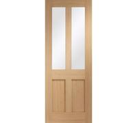 XL Joinery Internal Oak Malton Shaker With Clear Glass - 2040 X 826 X 40mm
