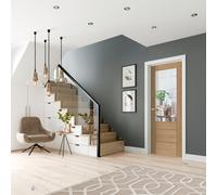 XL Joinery Internal Oak Pre-Finished Palermo 2Xg (Clear Etched Glass) - 2040 X 826 X 40mm