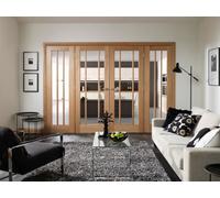 Xl Joinery Internal Worcester Pair Oak Clear Flat Glass Door 1981 X 1524 X 40mm (60")