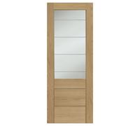 Xl Joinery Palermo 2Xg Internal Oak Door With Clear Etched Glass - 1981 X 686 X 35mm (27")