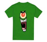 (XL, Kelly Green) SpongeBob SquarePants Mens Sinister Plankton Face T-Shirt