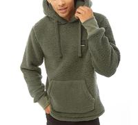 Bench Mens Jerry Borg Pullover Teddy Bear Fleece Hoodie - Khaki - XL