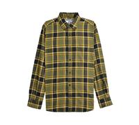 (XL, Khaki Green/Black/Gold) Lambretta Mens Checked Brushed Long-Sleeved Shirt