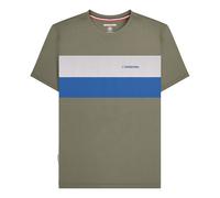 (XL, Khaki Green) Lambretta Mens Panelled Short-Sleeved T-Shirt