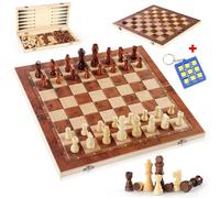 XL Large 39cm Chess Wooden Set Folding Chessboard Pieces Wood Board Chess Board Hinsinc Multi One Size