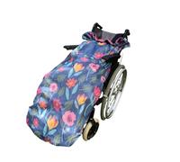 XL Large Long Adult Size Fleece-Lined Wheelchair Cosy Cover for plus size and taller wheelchair users - 100% Waterproof Cover for Wheelchairs, Easy to Fit Wheelchair Blanket (Multicoloured Floral)