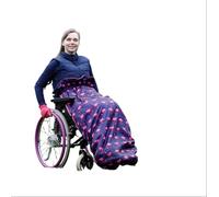 XL Large Long Adult Size Fleece-Lined Wheelchair Cosy Cover for plus size and taller wheelchair users - 100% Waterproof Rain Cover for Wheelchairs, Easy to Fit Wheelchair Blanket (Navy Flamingo)