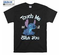 (XL) Lilo & Stitch Touch Me And I'll Bite You Funny T shirt T-shirt