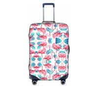 XL Luggage Cover Protector - Fashionable Flamingo Bird Green Plant Leaf Print Suitcase Cover, Aesthetic Travel Accessories, Invisible Zipper