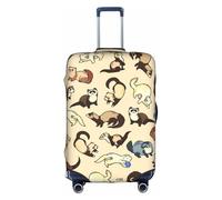 XL Luggage Cover Protector - Fashionable Hairy Ferret Print Suitcase Cover, Aesthetic Travel Accessories, Invisible Zipper