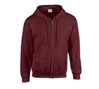 (XL, Maroon) Gildan Mens Heavy Blend Full Zip Hoodie