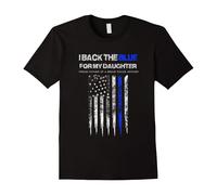 (XL) Men's I Back The Blue for My Daughter thin blue line police dad-Father's Day