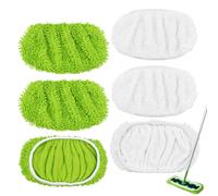 XL Mop Pads Compatible with Swiffer XL Sweeper, X-Large Dry Sweeping Cloths, XL Wet Pads Refills, Reusable Washable Microfiber Heavy Duty Wet Mopping Cloths for Hardwood Floor Cleaning, 6 Pack
