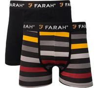 (XL, Multi) Farah Mens Brundle 2 Pack Elasticated Underwear Boxers Boxer Shorts - Multi