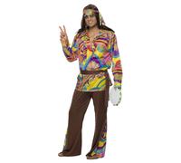 (XL, Multicoloured) Smiffys Mens Hippie Costume Set