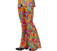 (XL, Multicoloured) Smiffys Mens Rainbow Peace Costume Flared Trousers