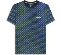 (XL, Navy/Basil) Lambretta Mens Geo AOP Crew Neck Short Sleeve T-Shirt Tee Top
