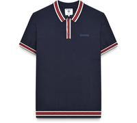 (XL, Navy) Lambretta Mens Tipped Knit Short Sleeve Polo Shirt