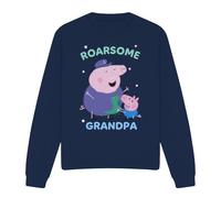 (XL, Navy) Peppa Pig Unisex Adult Roarsome Grandpa Pig Sweatshirt