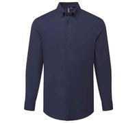 (XL, Navy) Premier Mens Supreme Oxford Long-Sleeved Formal Shirt