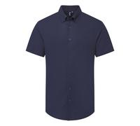 (XL, Navy) Premier Mens Supreme Oxford Short-Sleeved Formal Shirt