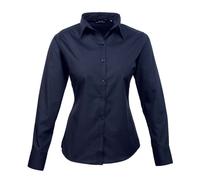(XL, Navy) Premier Womens/Ladies Poplin Long-Sleeved Blouse