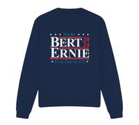 (XL, Navy) Sesame Street Unisex Adult Bert Ernie For President 123 Sweatshirt