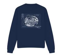 (XL, Navy) Star Trek Unisex Adult Bridge Print Sweatshirt