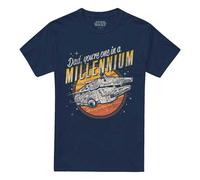 (XL, Navy) Star Wars Unisex Adult Dad One In A Millennium T-Shirt