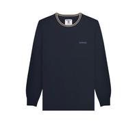 (XL, Navy/Stone) Lambretta Mens Tipped Knitted Jumper