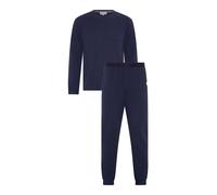 (XL, Navy) Ted Baker Mens Lettering Crew Neck Regular Long Pyjama Set