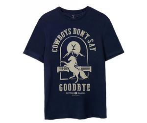 (XL, Navy) Yellowstone Mens Cowboys Don't Say Goodbye T-Shirt