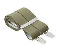 XL Olive Green Trouser Braces 35mm Wide Elastic 4 Strong Silver Clips 48 Inches Extra Long Adjustable