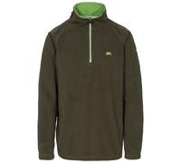 Trespass Mens Casual Fleece Top Blackford - Anti Pilling, 1/2 Zip Neck, Contrast Inner Collar, Contrast Neck Tape, Knitted, 100% Polyester Olive