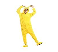 (XL, One size) Autumn /winter Flannel Adult Onesie Jumpsuit Thickened Fabric-pikachu