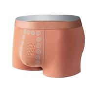 (XL, Orange) Eft Underwear - Eft Energy Field Therapy Mens Underwear, Magnetic Therapy Energetic Man Ice Silk Boxer Briefs