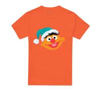 (XL, Orange) Sesame Street Unisex Adult Ernie Scribble Christmas T-Shirt