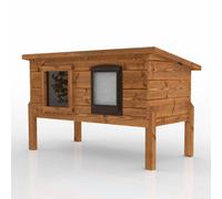 XL Outdoor Cat House Self Heating Kennel with One Way Privacy Window