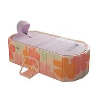XL Oval Portable Bathtub for Adults Ice Bath Tub for Athletes, Foldable Soaking Standing Hot Bath Tub for Shower Stall,Separate Family Bathroom SPA with Cover-150x87x49 cm