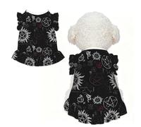 XL Pet Dog Breathable Supernatural Symbols Black Print Sleeveless T-Shirt