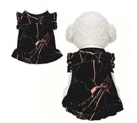 XL Pet Sleeveless Black rose gold Marble Print T-Shirt Skirt Clothes | Small Medium Cats Puppy Chihuahua Yorkie Dachshund French Bulldog - Lightweight Tank Top Dog Shirt Soft Stretchy Vest